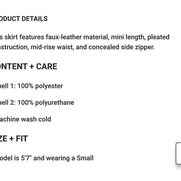 F21 Faux Leather Pleated Mini skirt size M - Picture 5 of 7